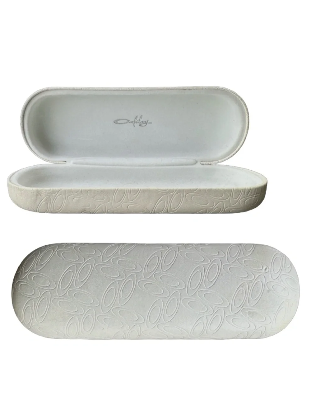 OAKLEY Ivory Eyeglass Sunglasses Clamshell Case 6.5” Embossed